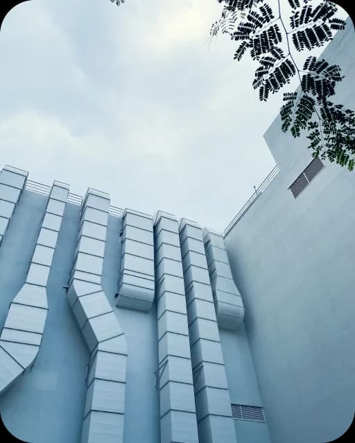 Ventilation ducts on a building facade