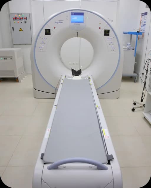 CT scanner in a hospital room