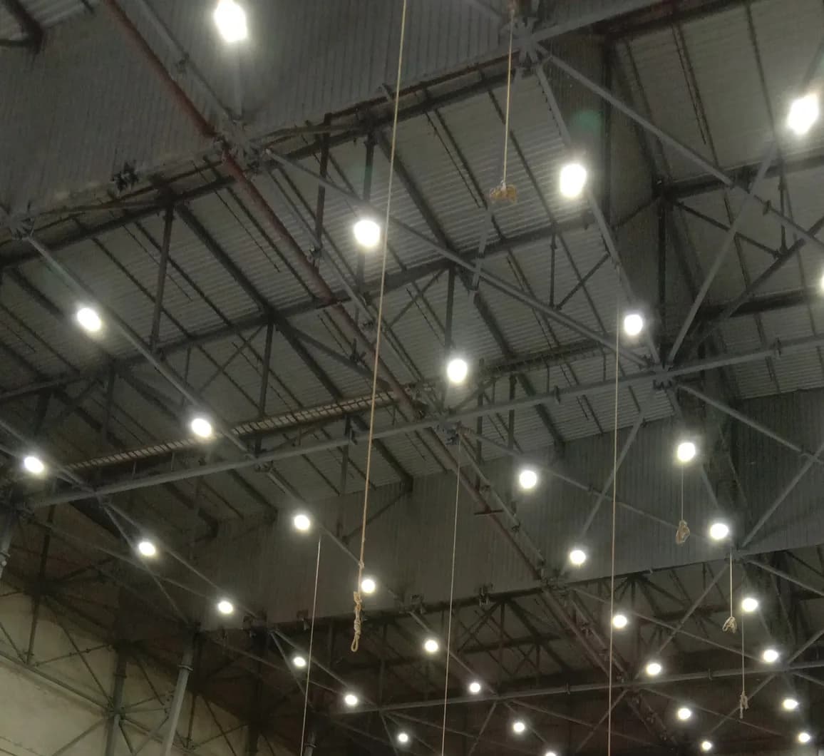 Aircraft parked inside the hangar