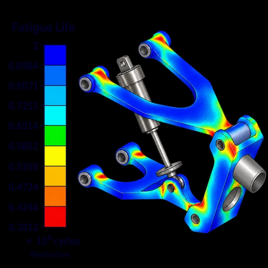 Fatigue-life plot of a suspension arm