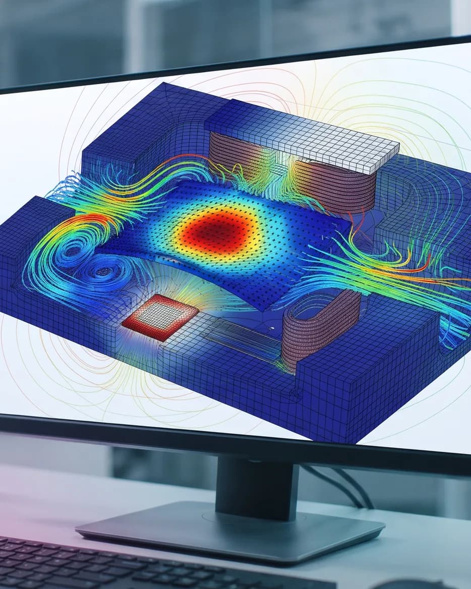 Thermal-flow plot over a heated plate on a monitor